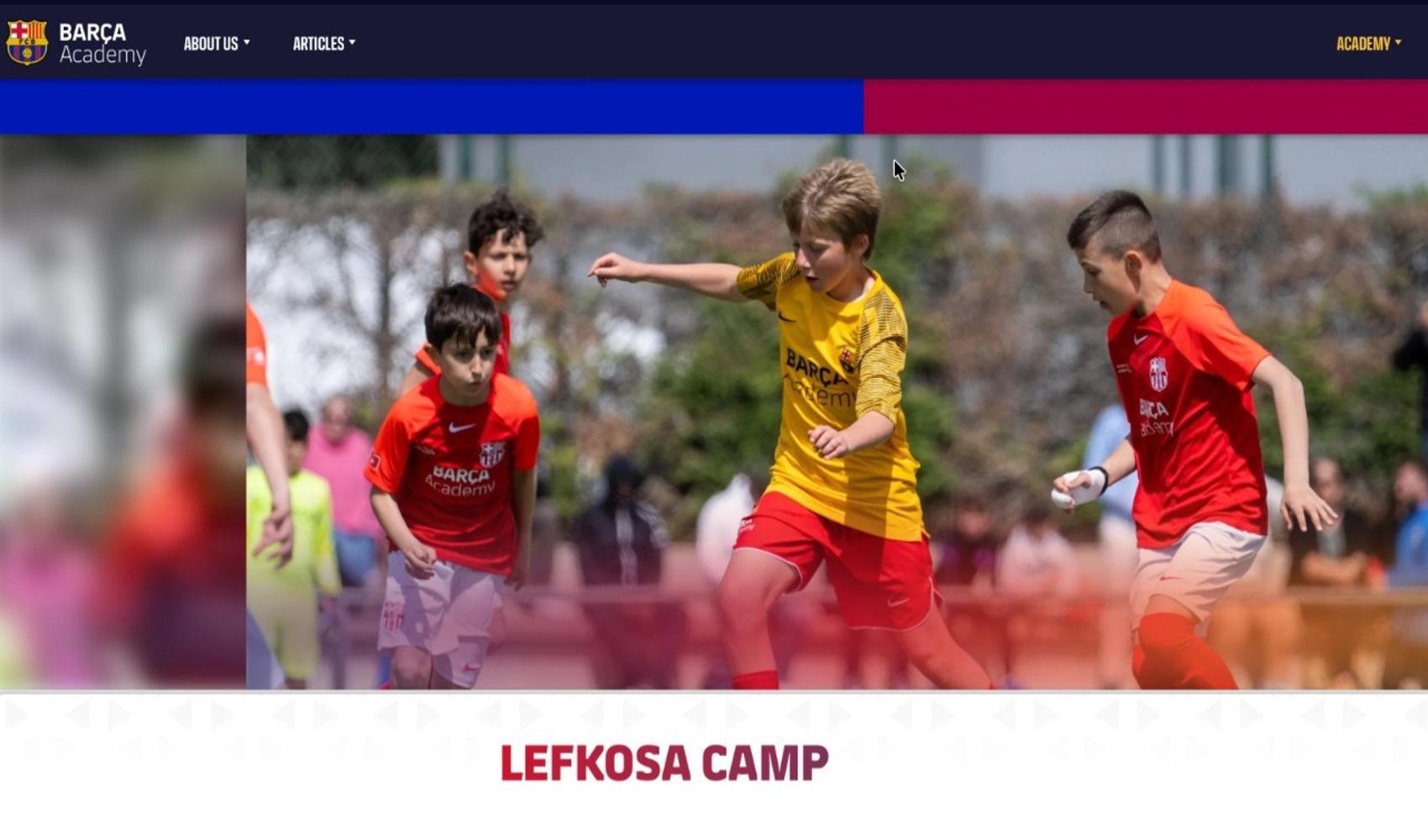 Barcelona Academy's TRNC camp removed from website following Greek Cypriot initiatives