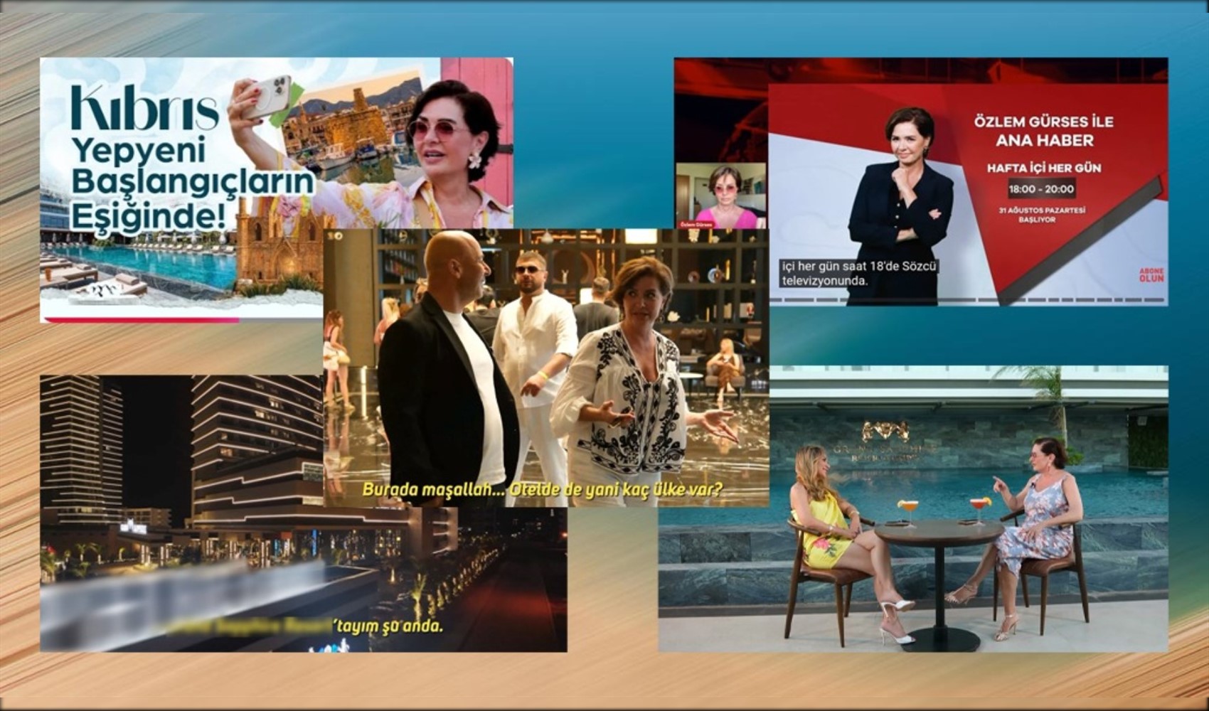 Ana haber sunucusunun otel reklamı