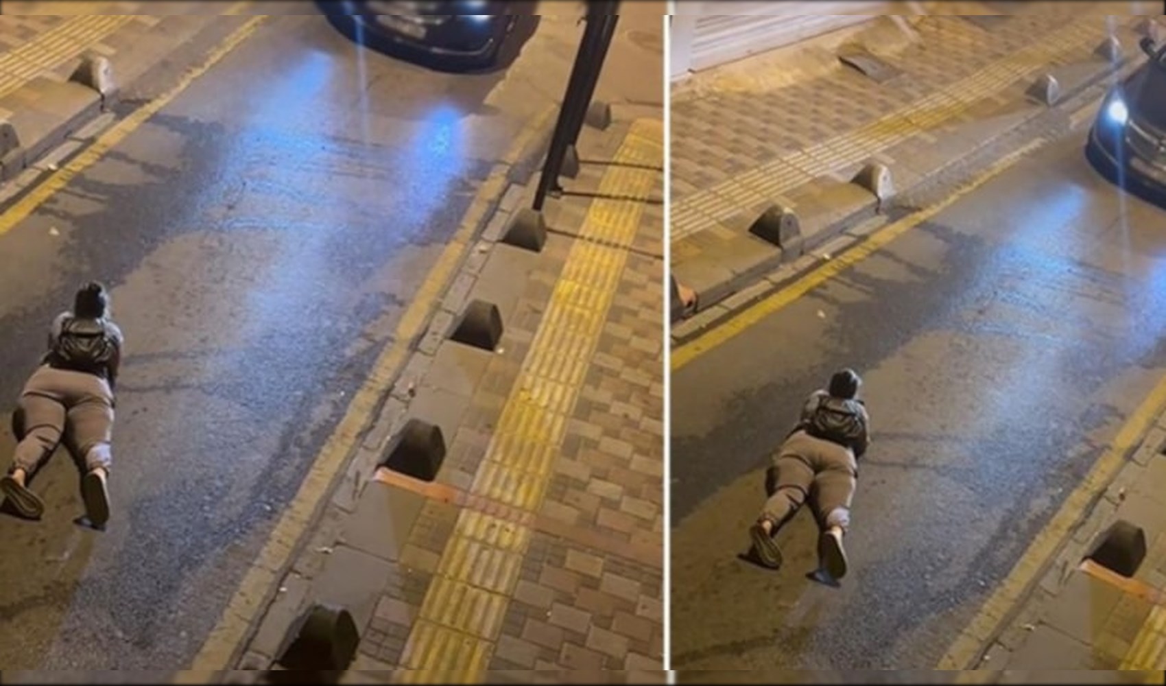 Gece yarısı İstanbul trafiğinde ilginç anlar: Kadın araç yolunu kapatıp telefonuyla ilgilendi