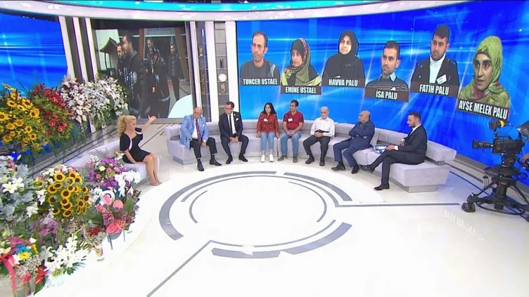 Palu ailesi davasının televizyon yayınında gündeme geldiği stüdyo görüntüsü