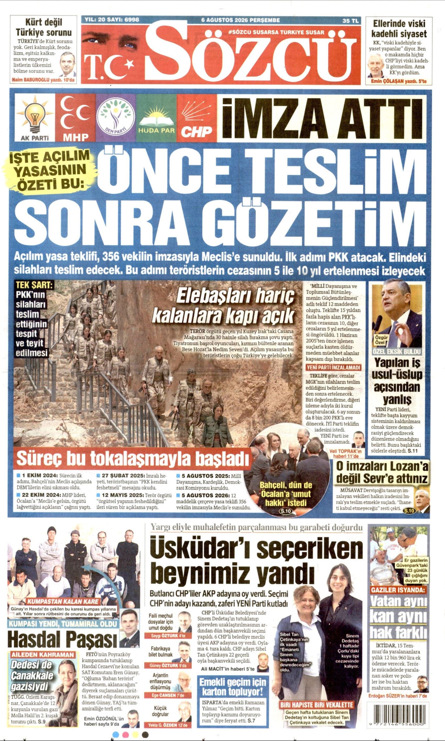 Gazeteler çerçeve yasayı nasıl gördü? (6 Ağustos 2026 gazete manşetleri)
