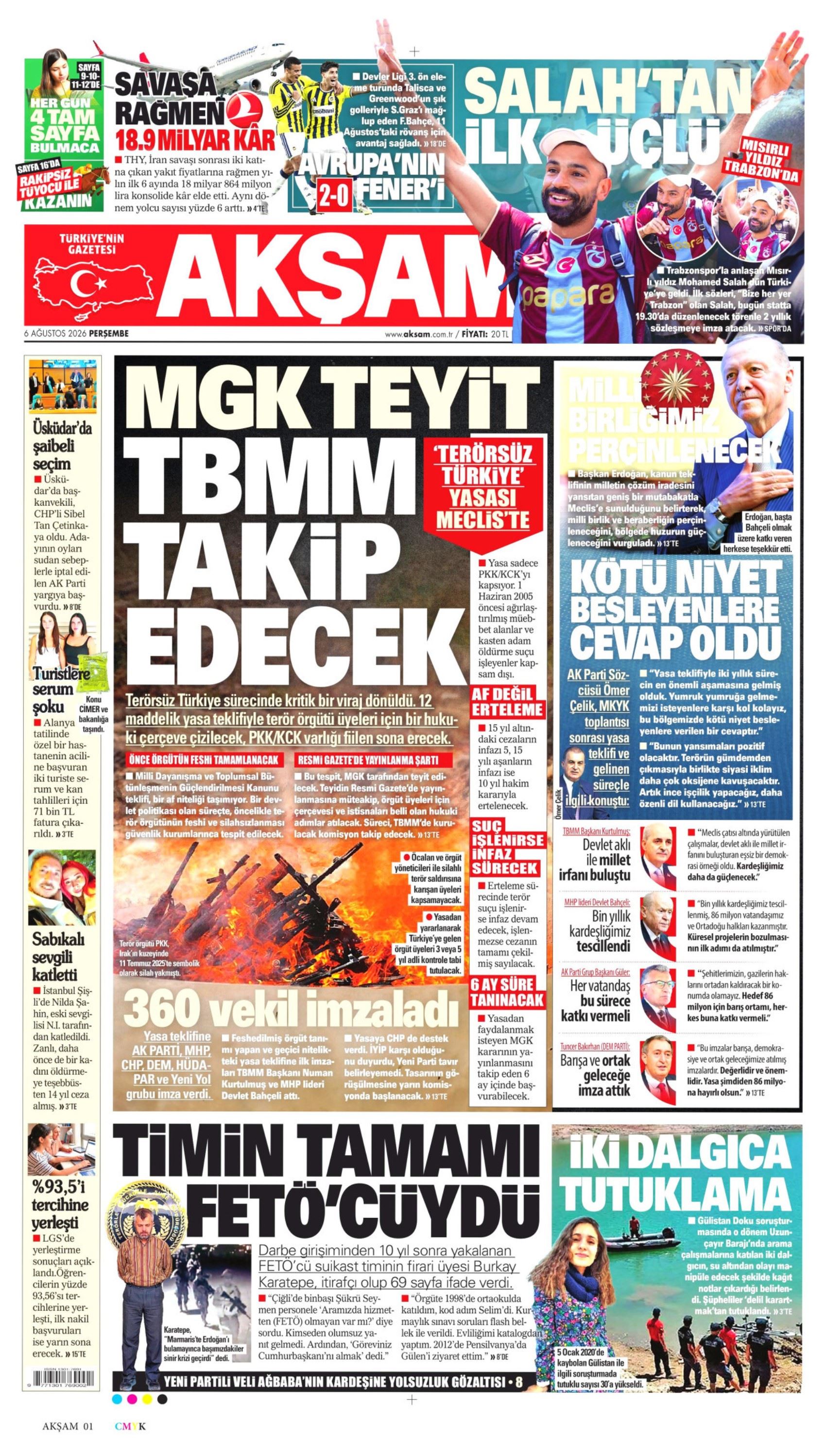 Gazeteler çerçeve yasayı nasıl gördü? (6 Ağustos 2026 gazete manşetleri)