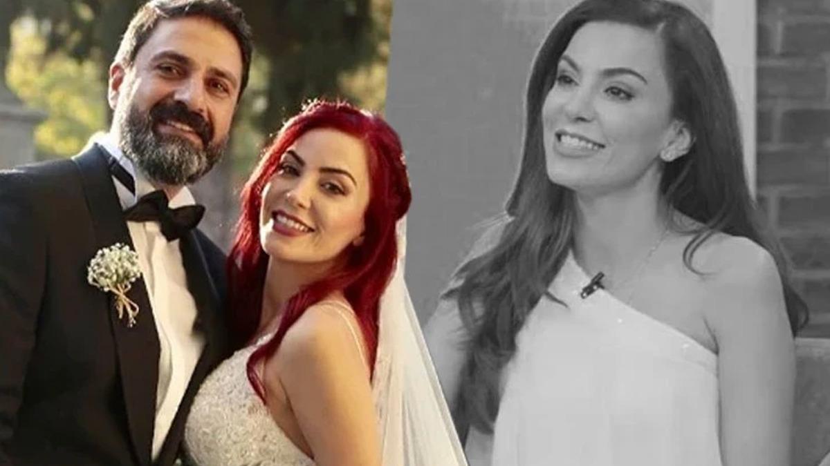 Erhan Çelik ve Özlem Gültekin’in düğün fotoğrafı ile Gültekin’in siyah beyaz portresinden oluşan kolaj.