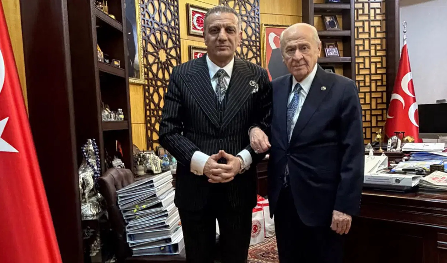 Aziz İhsan Aktaş dosyasında tahliye edilen Selahattin Yılmaz, Bahçeli’yi ziyaret etti