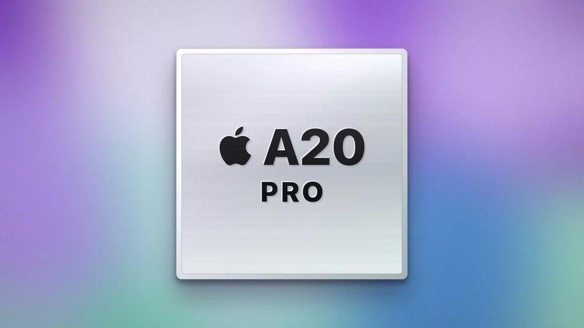 Image showing an illustration of the A20 Pro processor on a colorful background.