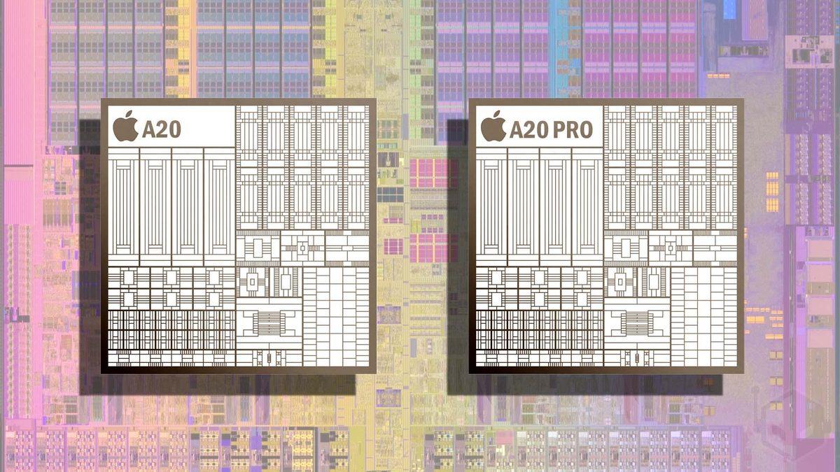 Technical image showing a comparative diagram of the A20 and A20 Pro processors.