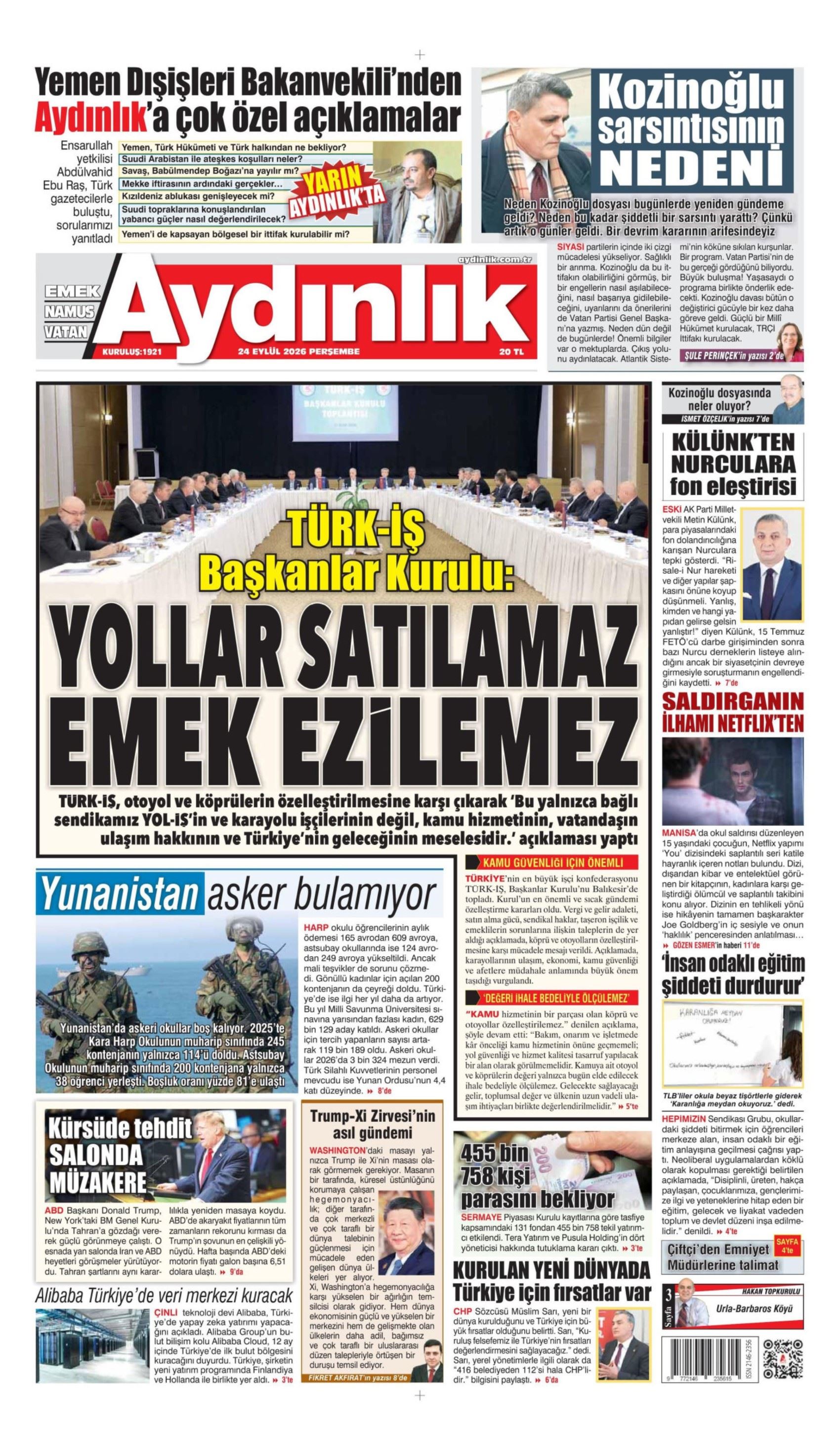 Gazeteler Mansur Yavaş'ın CHP'den istifasını nasıl gördü? (24 Eylül 2026 gazete manşetleri)