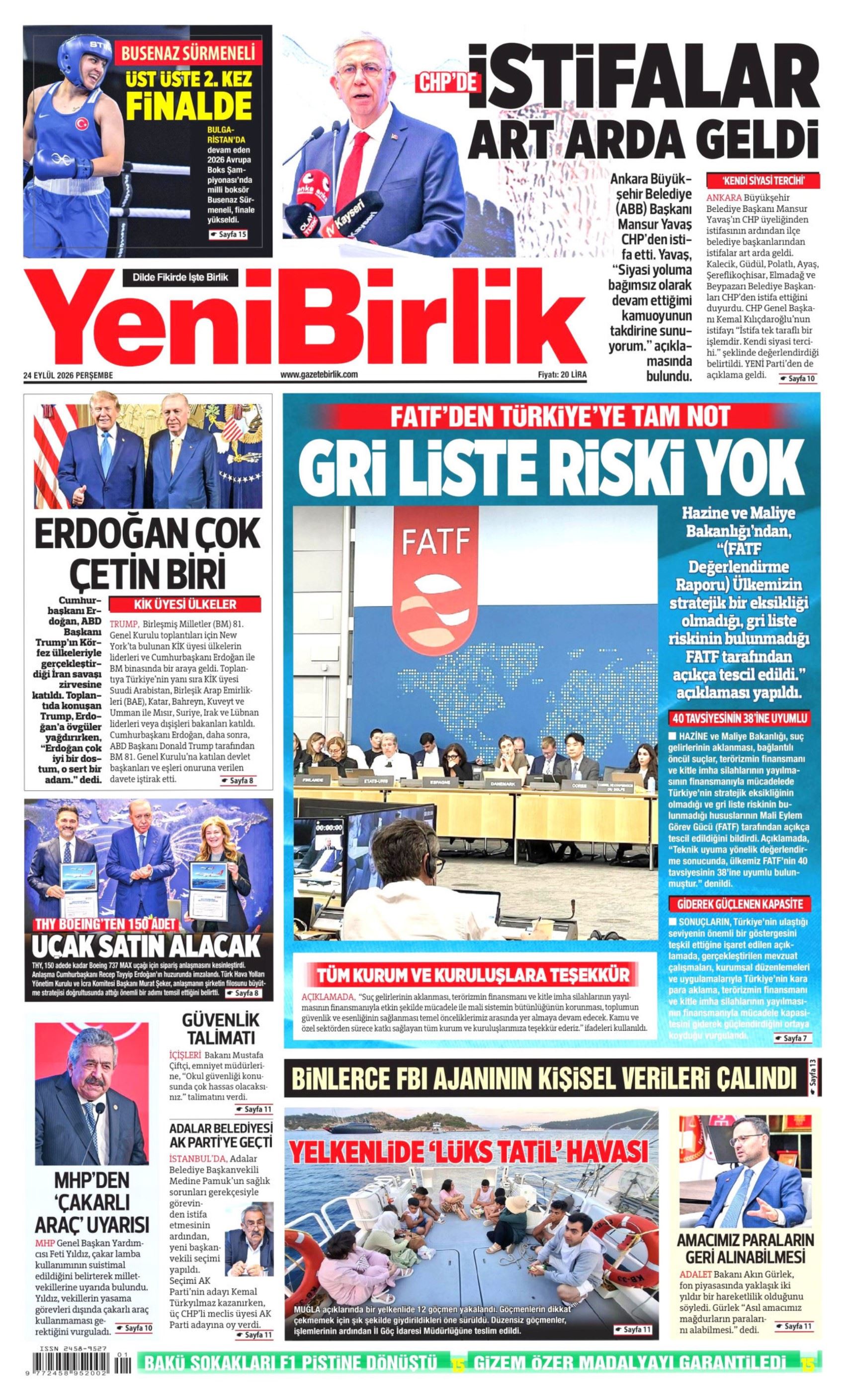 Gazeteler Mansur Yavaş'ın CHP'den istifasını nasıl gördü? (24 Eylül 2026 gazete manşetleri)
