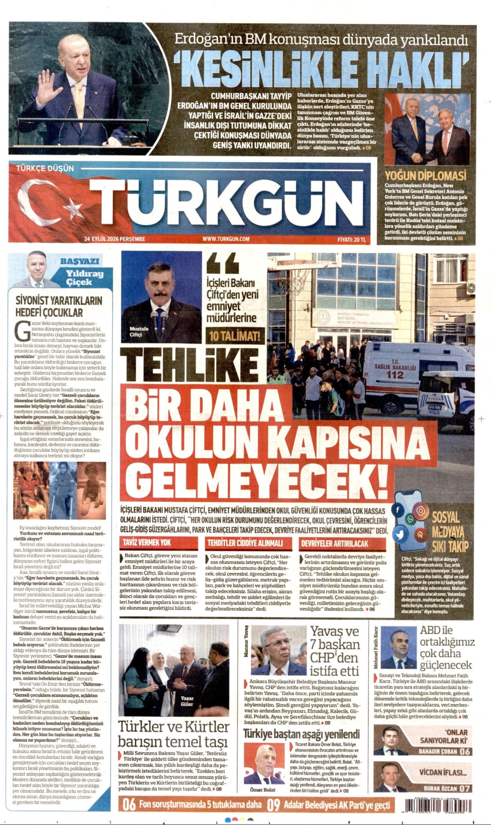 Gazeteler Mansur Yavaş'ın CHP'den istifasını nasıl gördü? (24 Eylül 2026 gazete manşetleri)