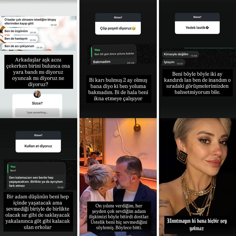 Feyza Altun'un sosyal medya paylaşımlarından derlenen ekran görüntüleri