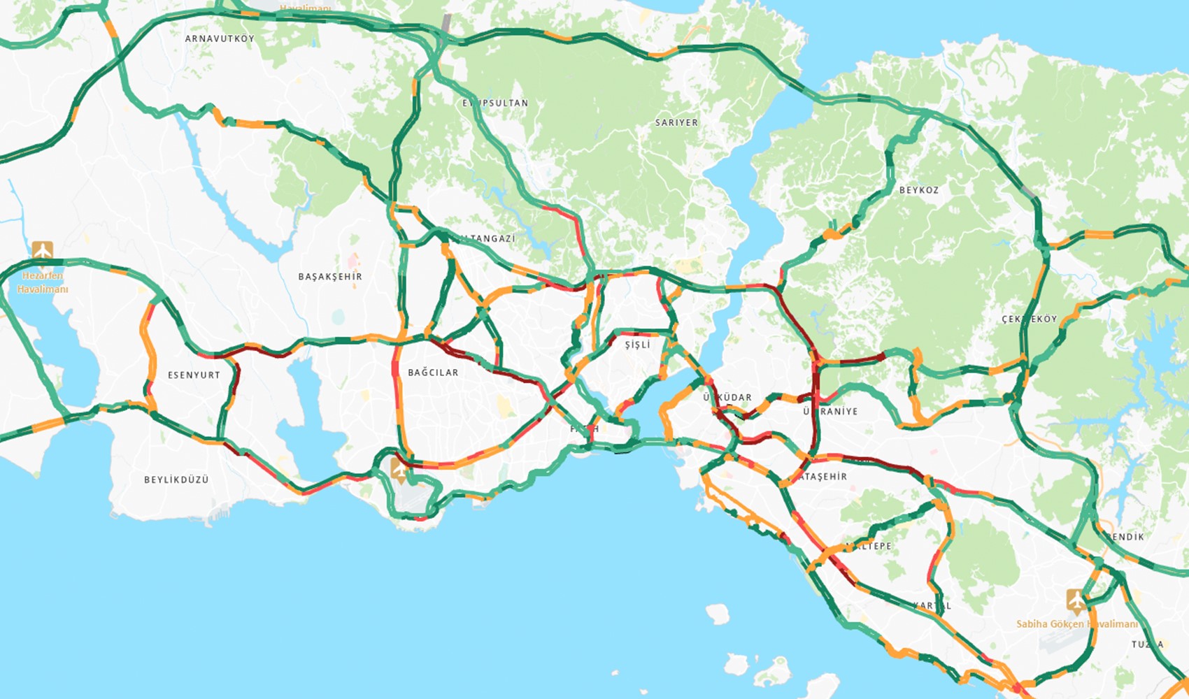 Rain locks up traffic in Istanbul: Density reaches 89 percent