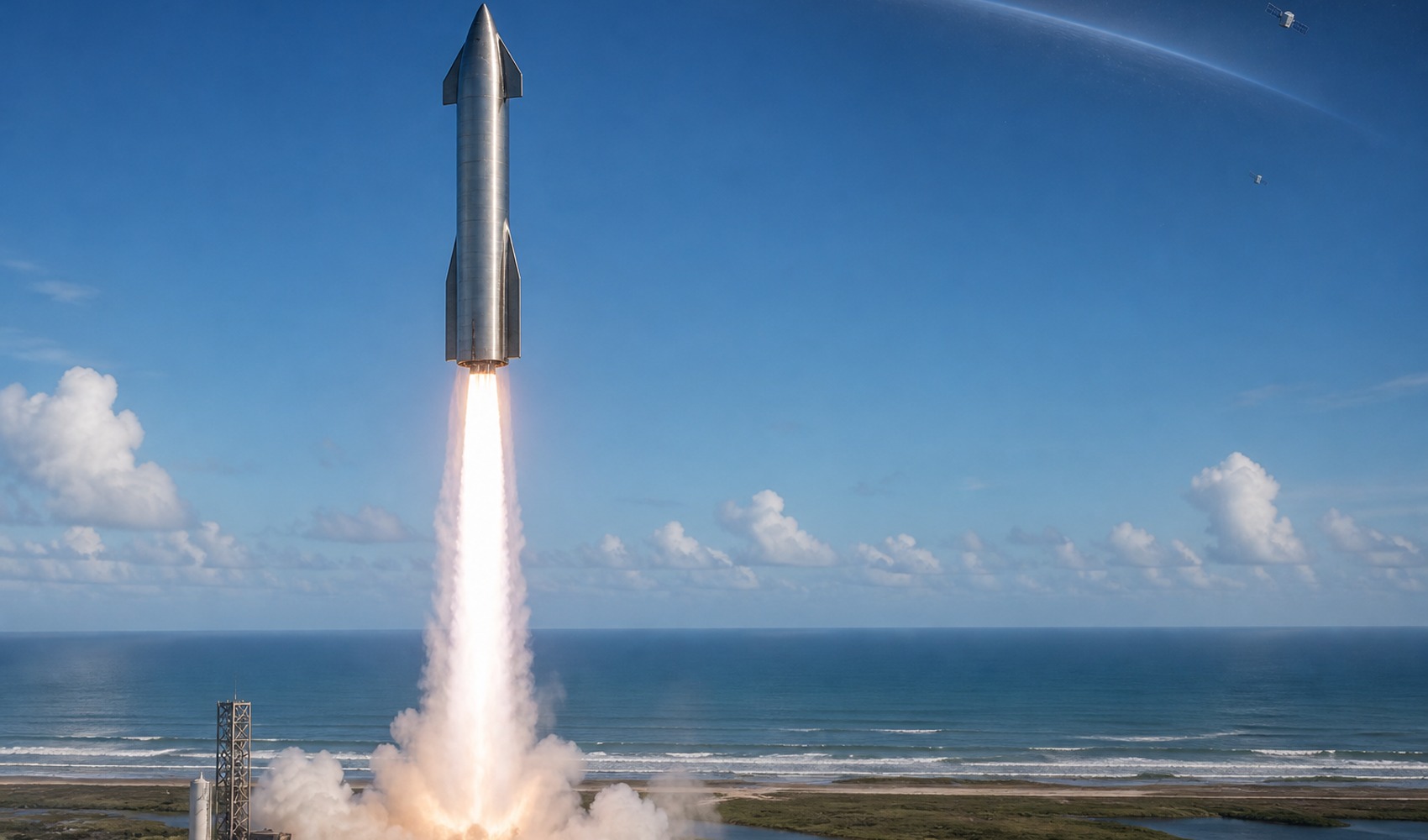 SpaceX's Starship rocket reaches Earth orbit for the first time, deploys 26 Starlink V3 satellites