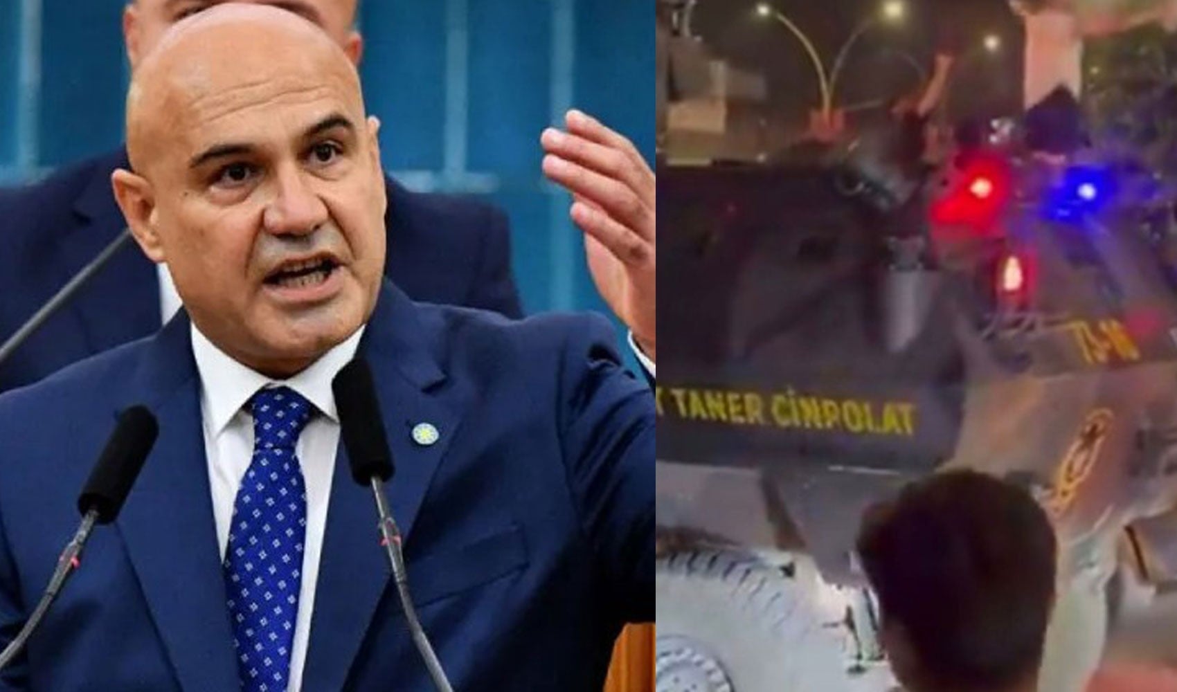 Şehit Taner Cinpolat’ın adının yazılı olduğu zırhlı aracın önünde tepki çeken görüntü: Turhan Çömez’den sert sözler