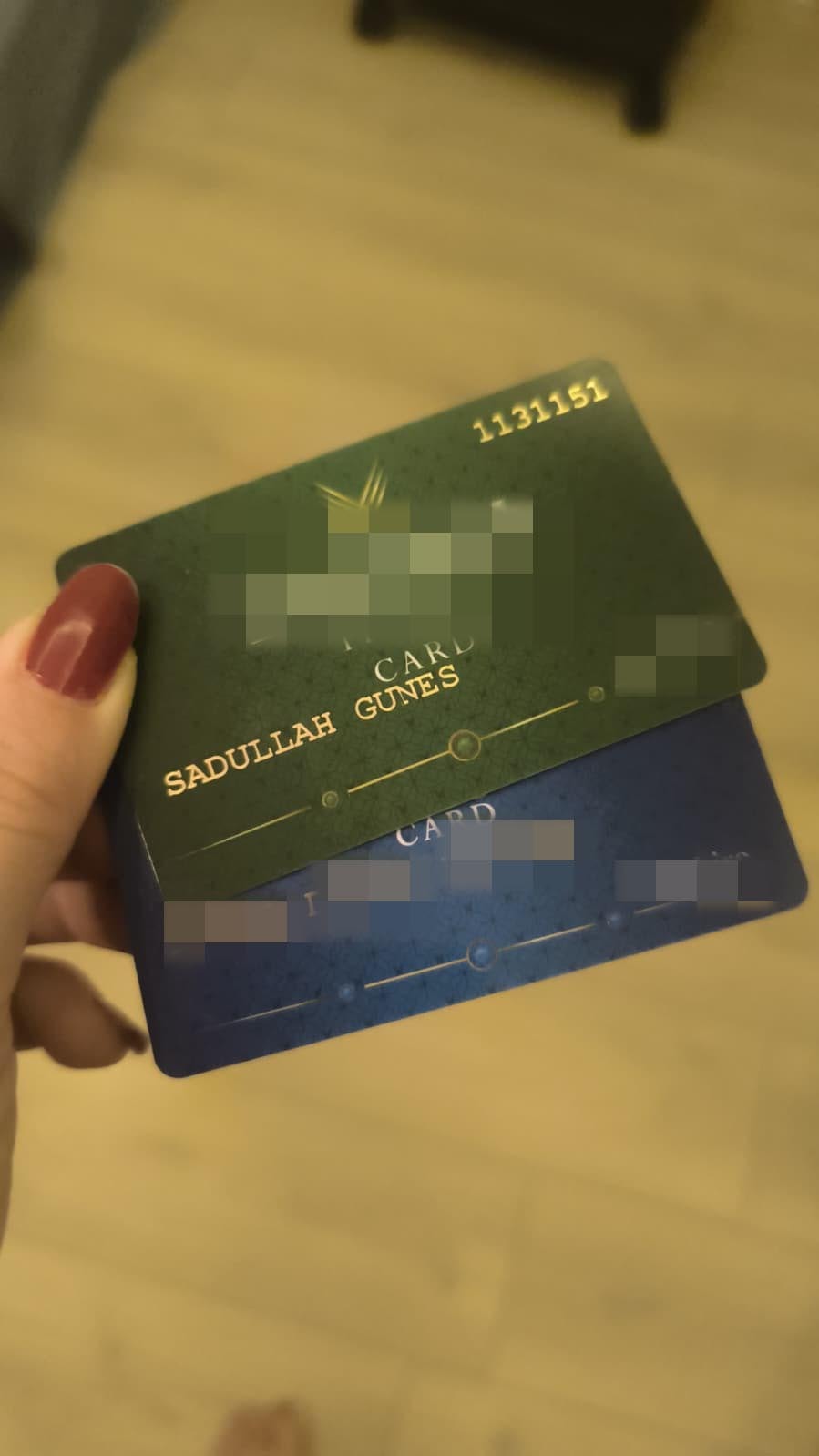 Photo of two membership cards stated to bear the name Sadullah Güneş.