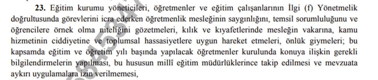 The text of Article 23 in the MEB's 2026 circular regarding teachers' dress code and the use of lab coats.